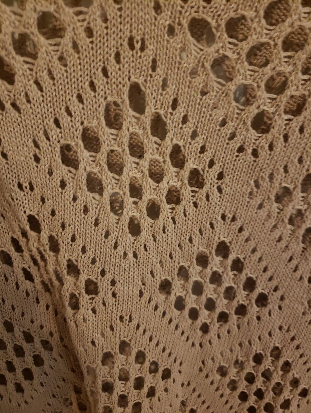 V-Neck Open Knit Sweater - Taupe - Picture 3 of 10